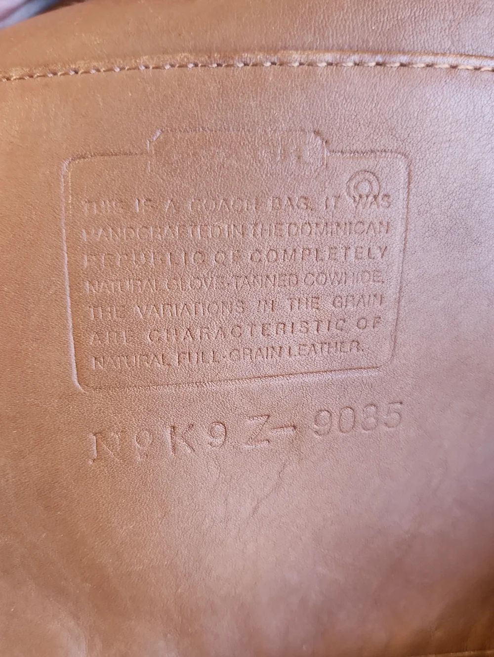 Vintage Coach British Tan Duffle Sac #9085 Hobo Bag